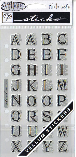 Silver Illuminated Alphabet Vellum Stickos